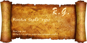 Rosta György névjegykártya