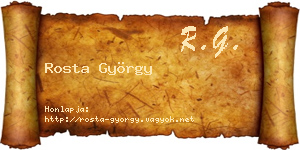 Rosta György névjegykártya